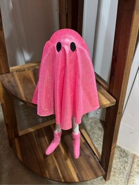 Pink Glitter Ghost Shelf Sitter